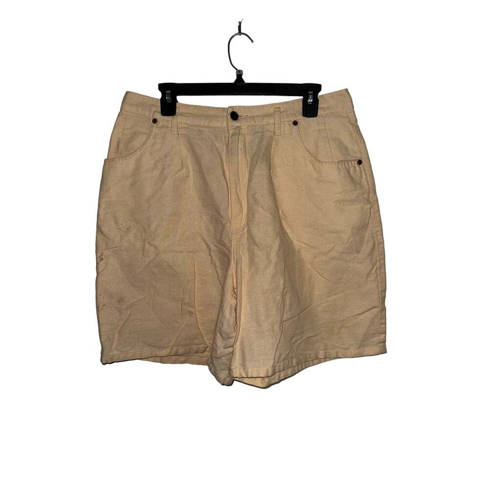Vintage Talbots Linen Cotton Preppy High Waist Breathable Khaki Summer Shorts 16